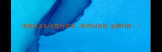 图片 挖掘机发动机盖价格表（附选购指南+品牌对比）1