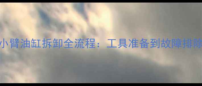 图片 挖掘机大小臂油缸拆卸全流程：工具准备到故障排除图文指南