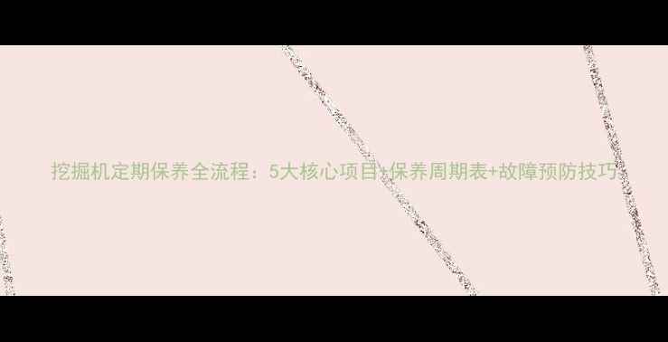 图片 挖掘机定期保养全流程：5大核心项目+保养周期表+故障预防技巧