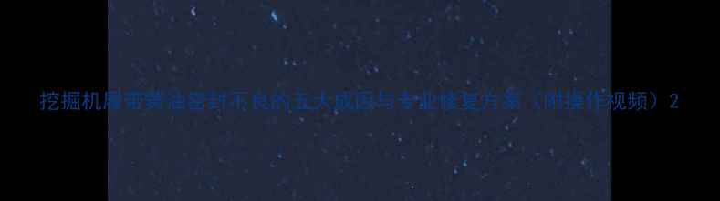 挖掘机履带黄油密封不良的五大成因与专业修复方案附操作视频