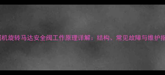 挖掘机旋转马达安全阀工作原理详解结构常见故障与维护指南