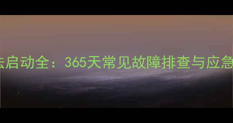图片 挖掘机无法启动全：365天常见故障排查与应急处理指南2