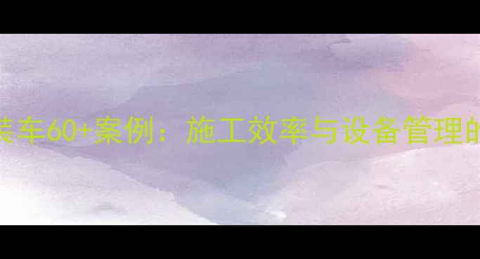 挖掘机日装车60案例施工效率与设备管理的黄金平衡