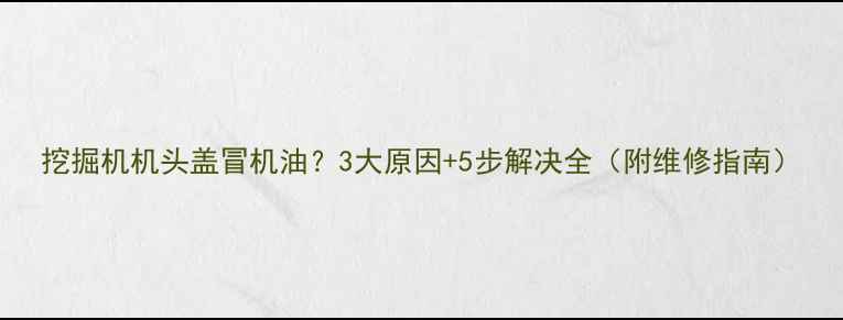 挖掘机机头盖冒机油3大原因5步解决全附维修指南