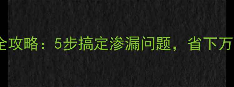 挖掘机水箱防水全攻略5步搞定渗漏问题省下万元维修费