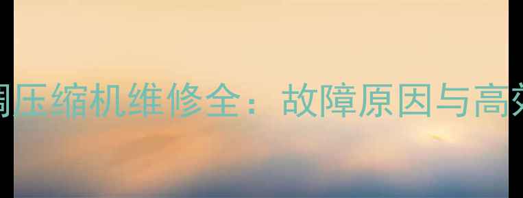 图片 挖掘机空调压缩机维修全：故障原因与高效处理方案