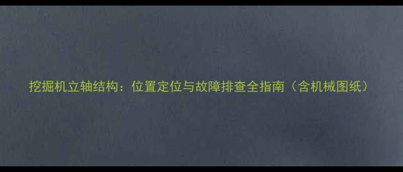 挖掘机立轴结构位置定位与故障排查全指南含机械图纸