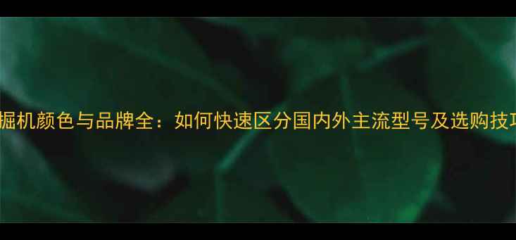 图片 挖掘机颜色与品牌全：如何快速区分国内外主流型号及选购技巧2