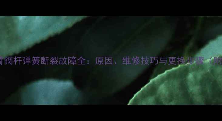 挖机中臂阀杆弹簧断裂故障全原因维修技巧与更换步骤附图解