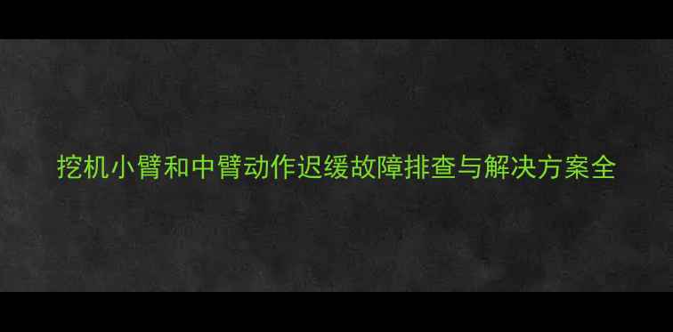 图片 挖机小臂和中臂动作迟缓故障排查与解决方案全