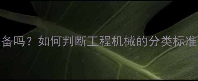 图片 挖机属于通用设备吗？如何判断工程机械的分类标准及实际应用场景