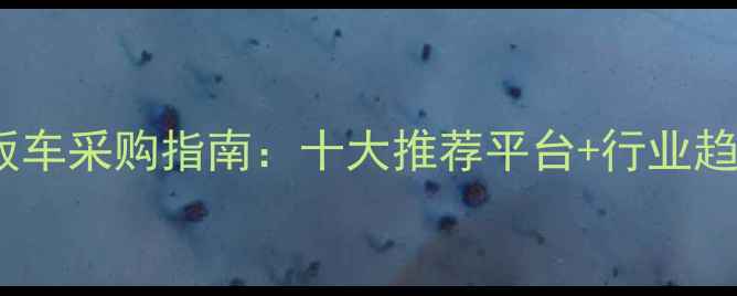 图片 挖机拖板车采购指南：十大推荐平台+行业趋势深度2