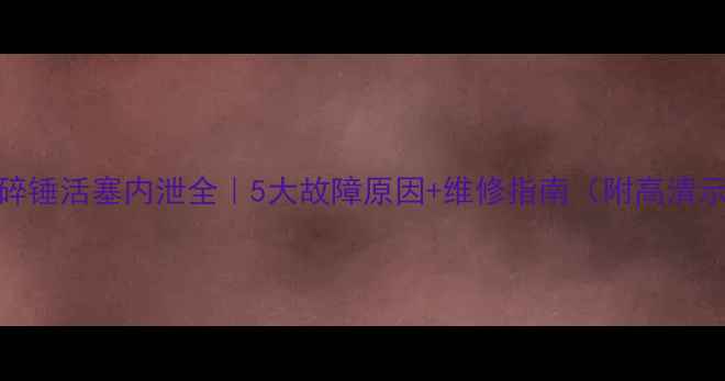 图片 挖机破碎锤活塞内泄全｜5大故障原因+维修指南（附高清示意图）