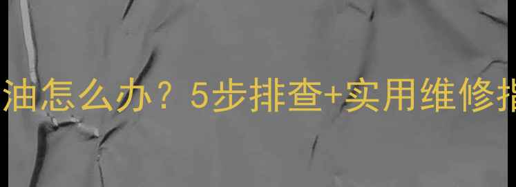 挖机转盘漏液压油怎么办5步排查实用维修指南附图解