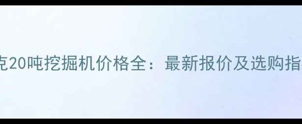 捷克20吨挖掘机价格全最新报价及选购指南