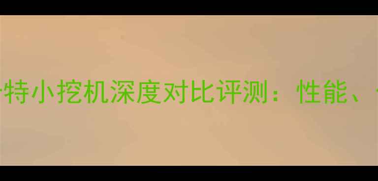 图片 斗山挖掘机VS卡特小挖机深度对比评测：性能、价格与选购指南