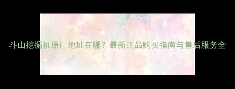 图片 斗山挖掘机原厂地址在哪？最新正品购买指南与售后服务全