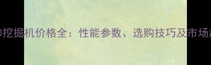 图片 新250挖掘机价格全：性能参数、选购技巧及市场趋势2
