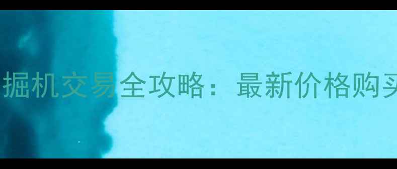 新疆伊犁二手挖掘机交易全攻略最新价格购买指南市场分析