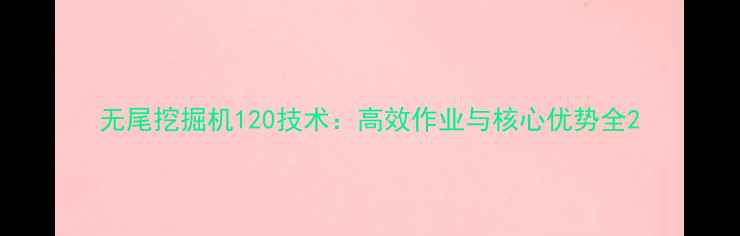 图片 无尾挖掘机120技术：高效作业与核心优势全2