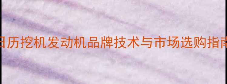 图片 日历挖机发动机品牌技术与市场选购指南