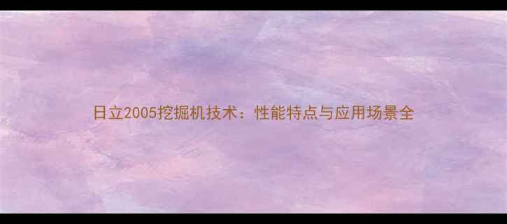 图片 日立2005挖掘机技术：性能特点与应用场景全