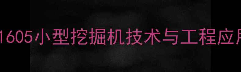日立EX1605小型挖掘机技术与工程应用指南