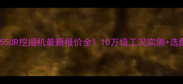 日立ZX55UR挖掘机最新报价全10万级工况实测选配指南