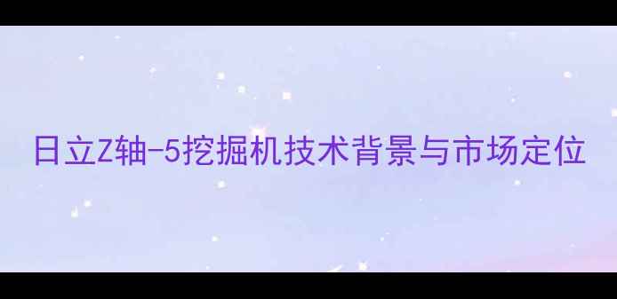 日立Z轴-5挖掘机技术背景与市场定位