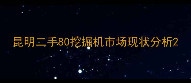 昆明二手80挖掘机市场现状分析