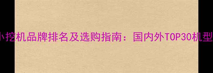 图片 最新小挖机品牌排名及选购指南：国内外TOP30机型深度2