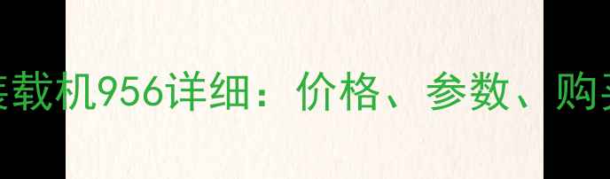 图片 最新报价厦工装载机956详细：价格、参数、购买指南全公开！