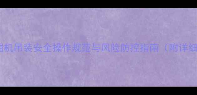 最新版挖掘机吊装安全操作规范与风险防控指南附详细流程图