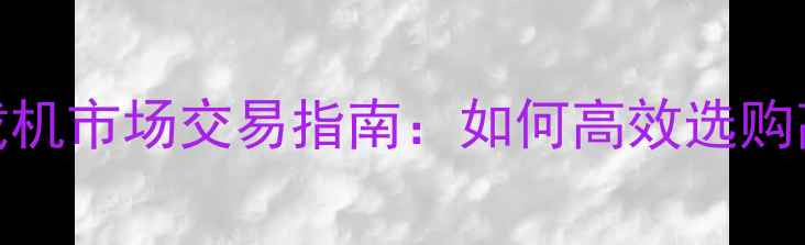 枣庄二手装载机市场交易指南如何高效选购高性价比设备