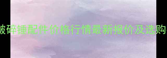 枣庄破碎锤配件价格行情最新报价及选购指南