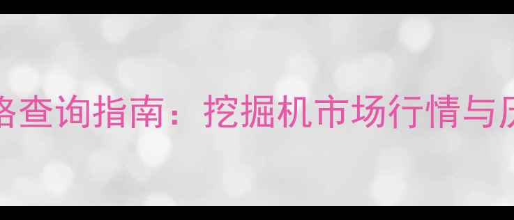 图片 柳工855n价格查询指南：挖掘机市场行情与历史对比分析