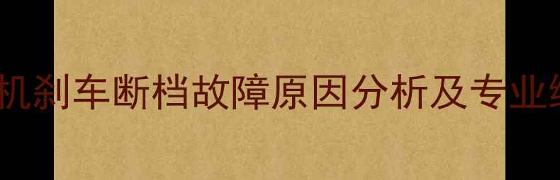 图片 柳工装载机刹车断档故障原因分析及专业维修指南2