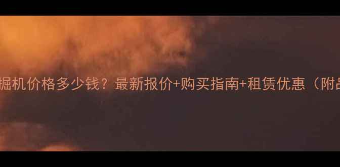 图片 武汉小型挖掘机价格多少钱？最新报价+购买指南+租赁优惠（附品牌推荐）1