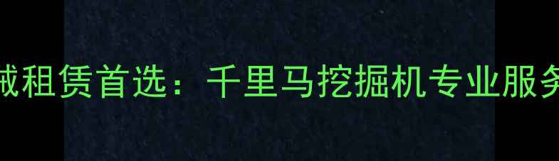 图片 武汉工程机械租赁首选：千里马挖掘机专业服务与设备详解