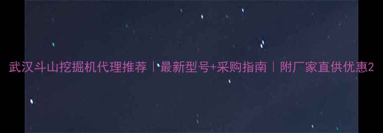 武汉斗山挖掘机代理推荐最新型号采购指南附厂家直供优惠