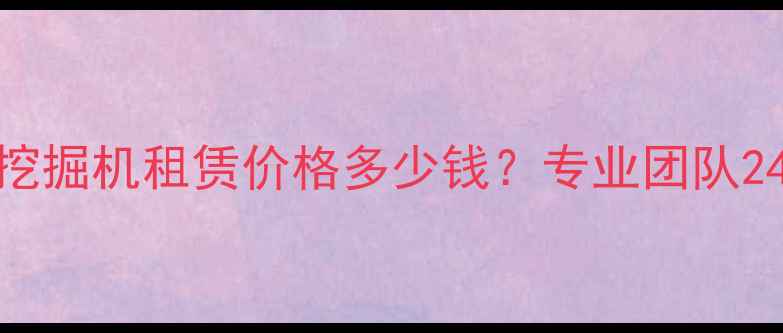 图片 江苏淮安中型挖掘机租赁价格多少钱？专业团队24小时服务指南