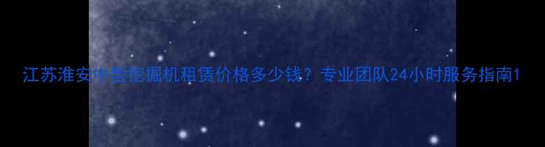 江苏淮安中型挖掘机租赁价格多少钱专业团队24小时服务指南