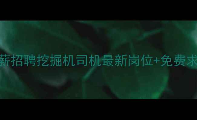 图片 江门挖掘机操作员高薪招聘挖掘机司机最新岗位+免费求职通道（9月更新）1