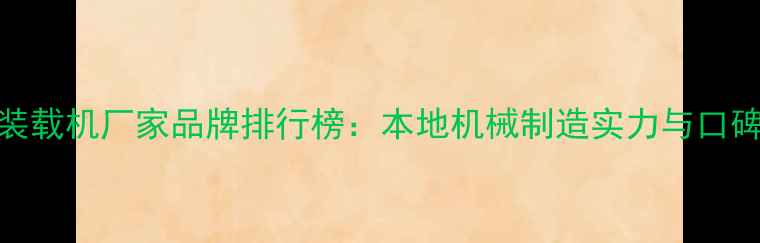 图片 池州装载机厂家品牌排行榜：本地机械制造实力与口碑推荐