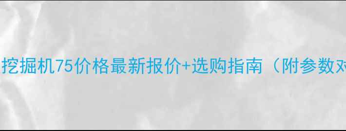 沃尔沃挖掘机75价格最新报价选购指南附参数对比