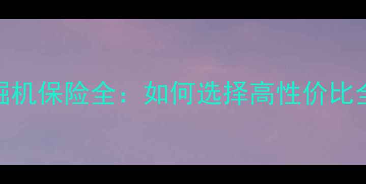图片 沃尔沃挖掘机保险全：如何选择高性价比全险方案？