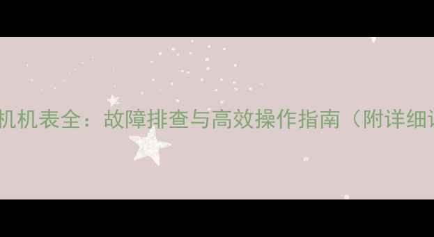 沃尔沃挖掘机机表全故障排查与高效操作指南附详细读取方法