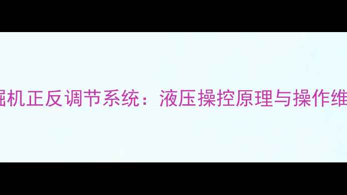 沃尔沃挖掘机正反调节系统液压操控原理与操作维护全指南
