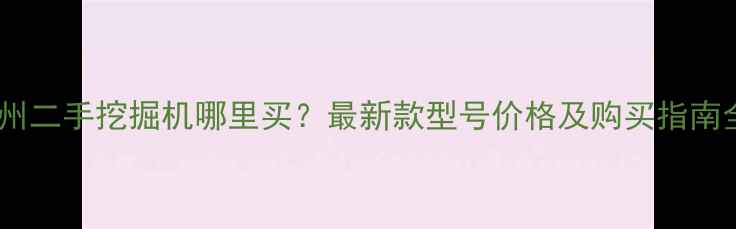 沧州二手挖掘机哪里买最新款型号价格及购买指南全