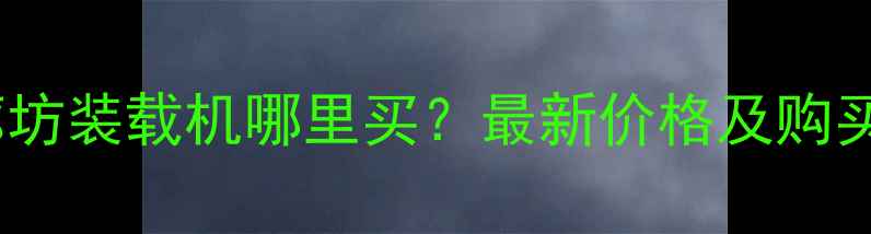 河北廊坊装载机哪里买最新价格及购买指南